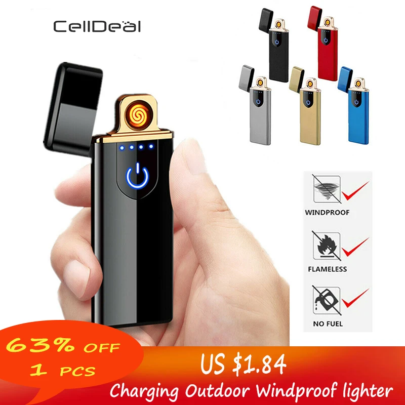 CellDeal зарядка наружная ветрозащитная Зажигалка сенсорная Индукционная
