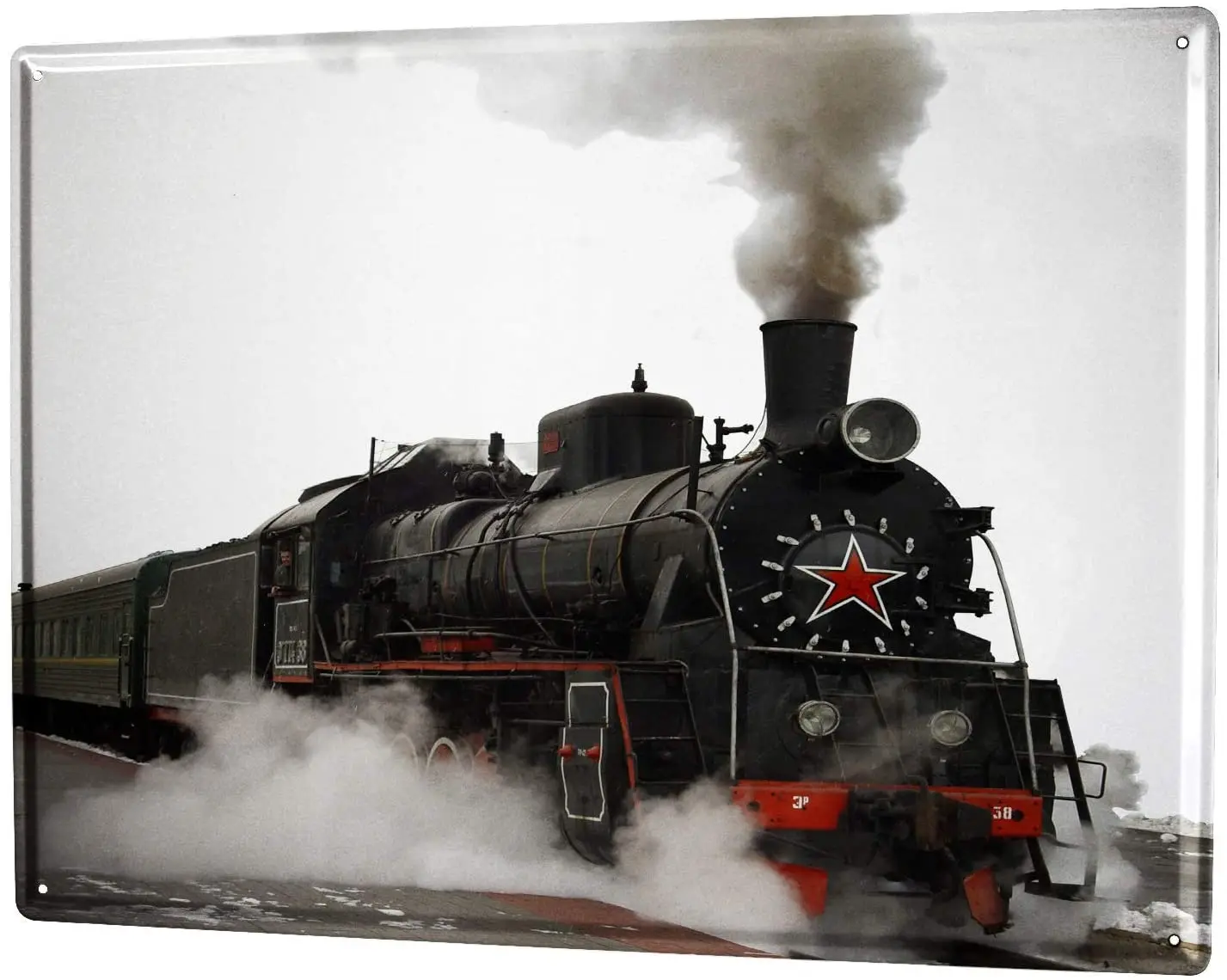 

Дорожный локомотив Поезд Локомотив паровой локомотив плакат Забавный знак Оловянное искусство металлический жестяной знак в стиле ретро