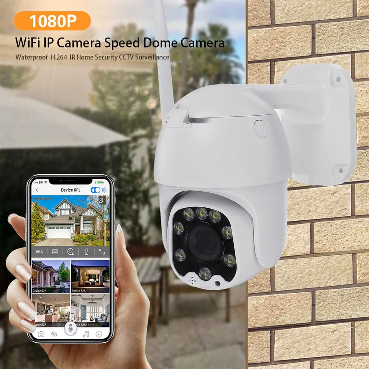 20X зум водонепроницаемый WiFi панорамирование/наклон 1080P HD IP ИК камера полноцветное ночное видение, PTZ камера наблюдения беспроводная камера
