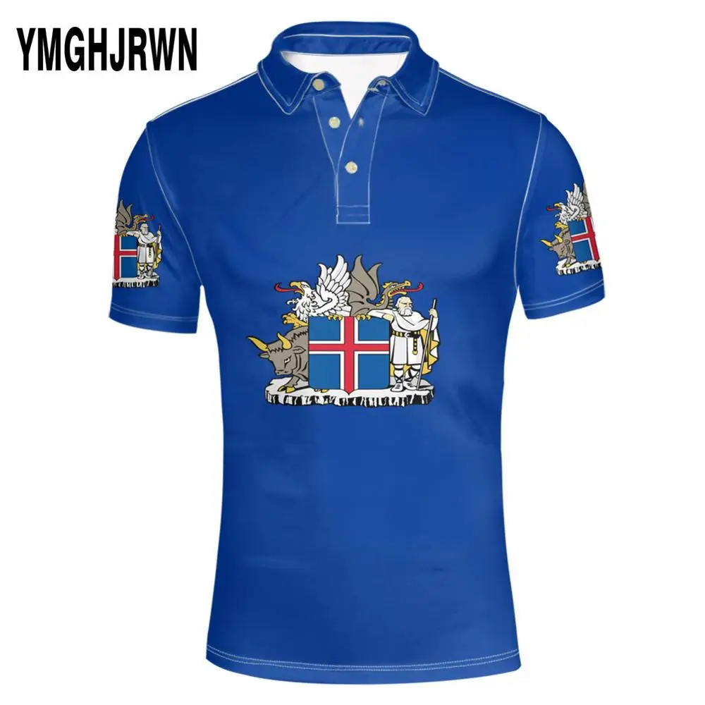 

ICELAND youth diy free custom name number Polo shirt nation flag is icelandair icelandic country college print photo clothing