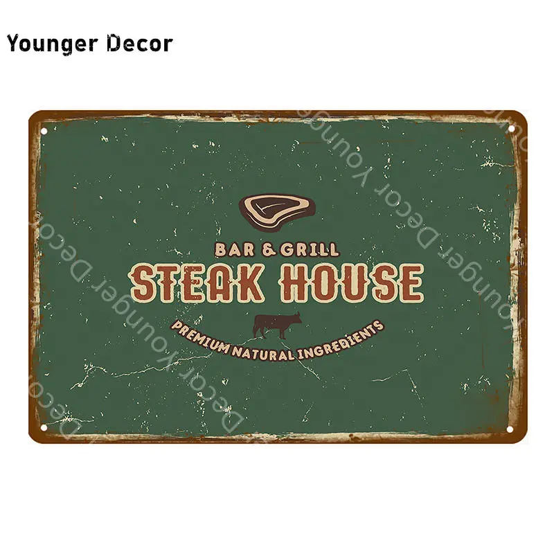 Техас барбекю Металлические знаки Семья день гриль вечерние плакат стейк дом