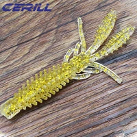 cerill 30 pcs 6 5 cm 7 5 cm shrimp with salt worm bait soft fishing lure double tail jig silicone wobblers bass carp saltwater