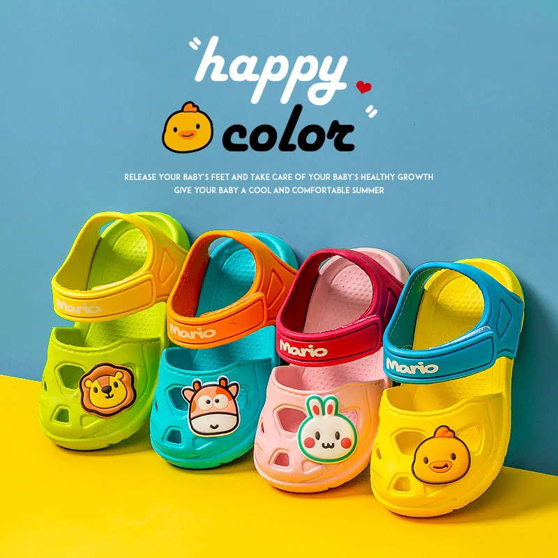 

Children's Sandals Kids Summer Slippers Baby Beach Shoes Girls' Boys Sports Hole Slippers New Summer Soft Breathable Cute Shoes