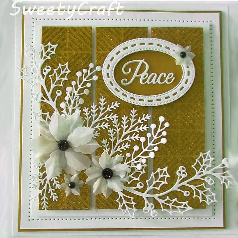

Leaves Tree Branch Metal Cutting Dies Scrapbooking New 2021 Craft Stamps Die Cut Christmas Stencils Punch Embossing Card Making