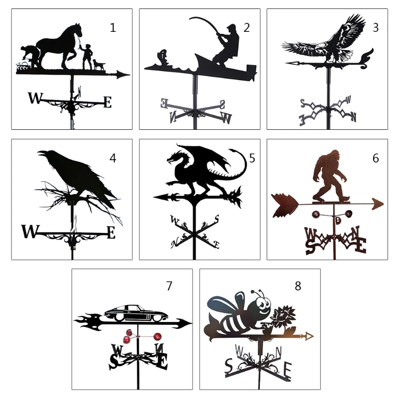 

Stainless Steel Spray Paint Gardening Garden Direction Sign Weather Vane Retro Farm Scene Garden Stake Weathervane Tools