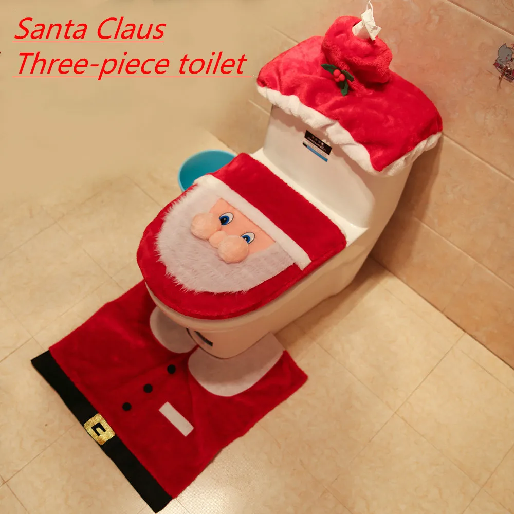 

2020 Новый туалет 3 шт набор Рождественское украшение Золотой Бархат туалет для пожилых украшения дома