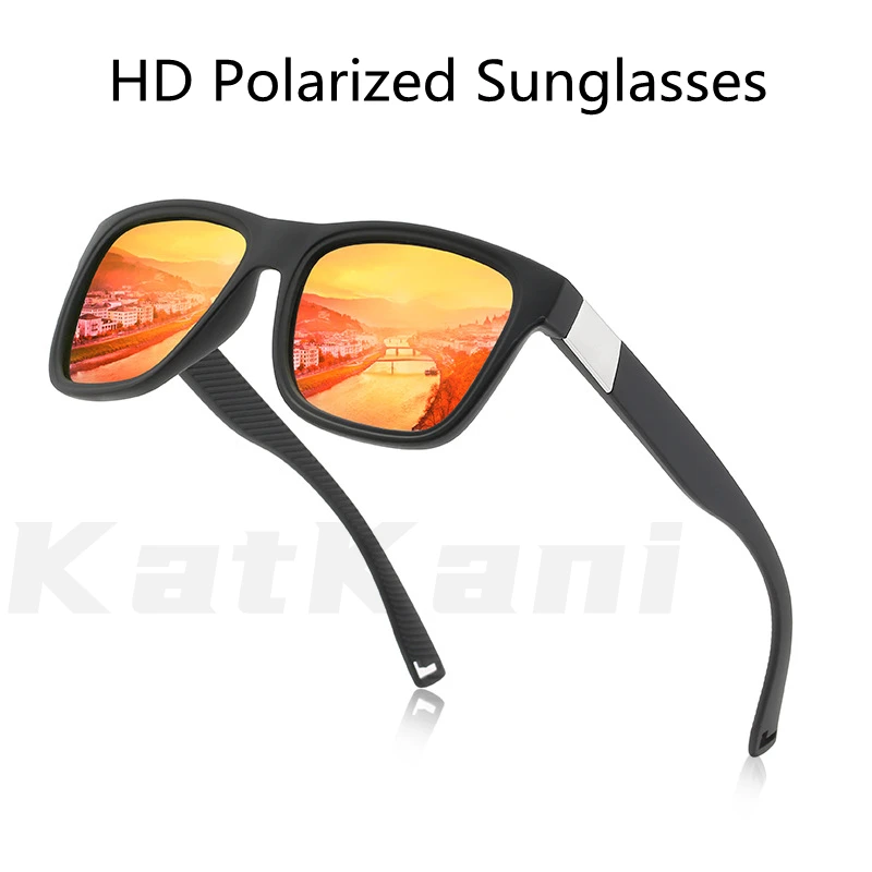 

KatKani New Men's Fashion HD Polarized Sunglasses Colorful Film Sports Sunglasses Elasticity PC Frame UV Protection Glasses K181