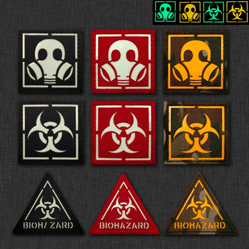 Треугольная противогаз светящаяся заплатка на липучке нейлоновая тактическая