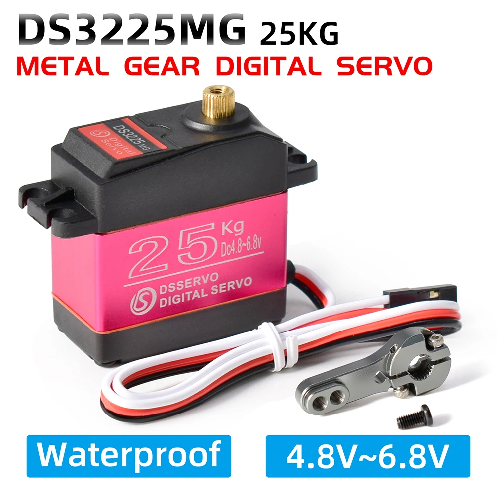 

RC Car Servo DS3225 Waterproof Servo 25KG/0.13sec Metal Gear Digital Servo for 1/8 1/10 1/12 RC Car
