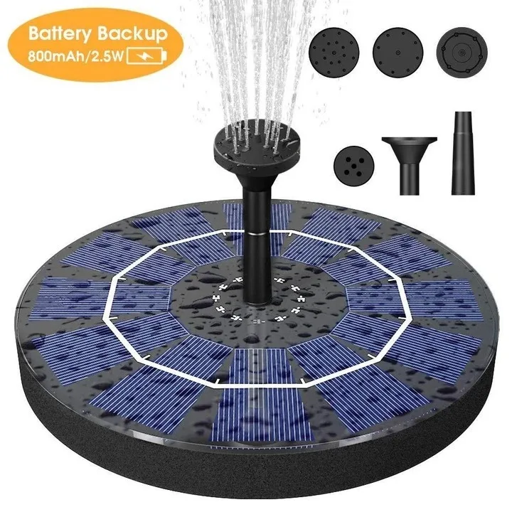 Floating Solar Fountain Garden Waterfall Pool With Solar-Battery 2.5W Panel Kit Heads Decor Dropshipping | Дом и сад