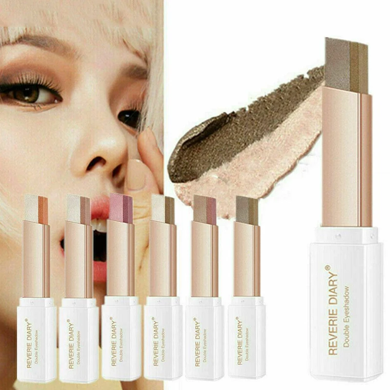 

Glitter Eye-shadow Stick Set, Two-Tone Shimmer Gradient Eyeshadow Stick Double Colors Waterproof Glitter Eye Stick Eyeshadow Pen