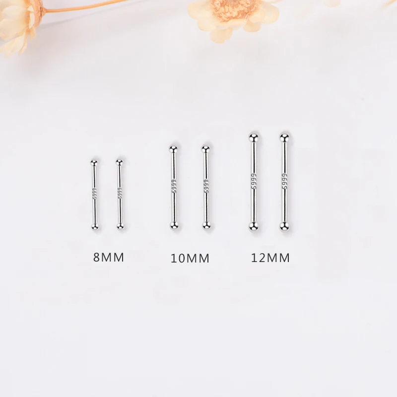 Серьги-гвоздики из серебра 999 пробы унисекс | Украшения и аксессуары