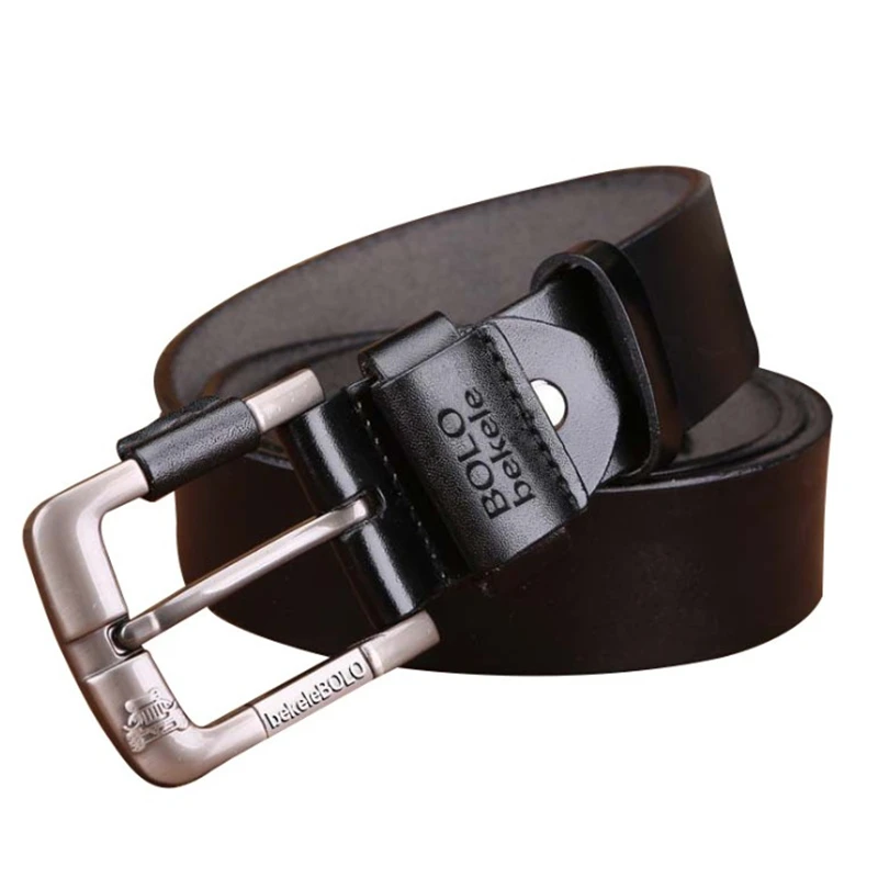 Ремень мужской из натуральной воловьей кожи повседневный винтажный с пряжкой