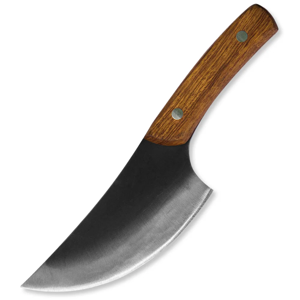 Ручной работы кованый нож с полной ручкой Tang деревянный Высокоуглеродистый