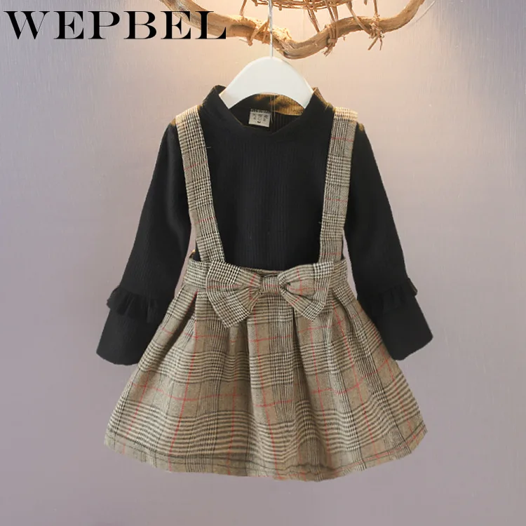 WEPBEL/ковбойские подтяжки для девочек; джинсовое платье на бретелях для девочек; джинсовый сарафан; Детские повседневные платья для девочек; одежда для малышей; От 2 до 12 лет