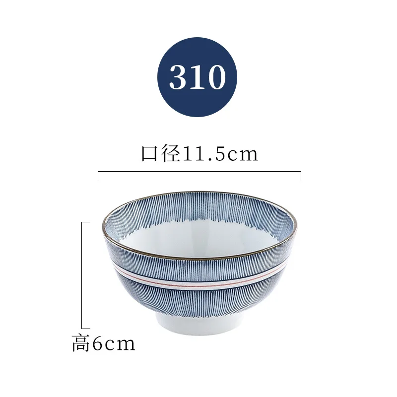 

Japanese Porcelain Rice Bowls Ceramic Healthy Under Glazed Creative Pattern Ramen Noodle Bowl High Foot Bowl Anti Scald