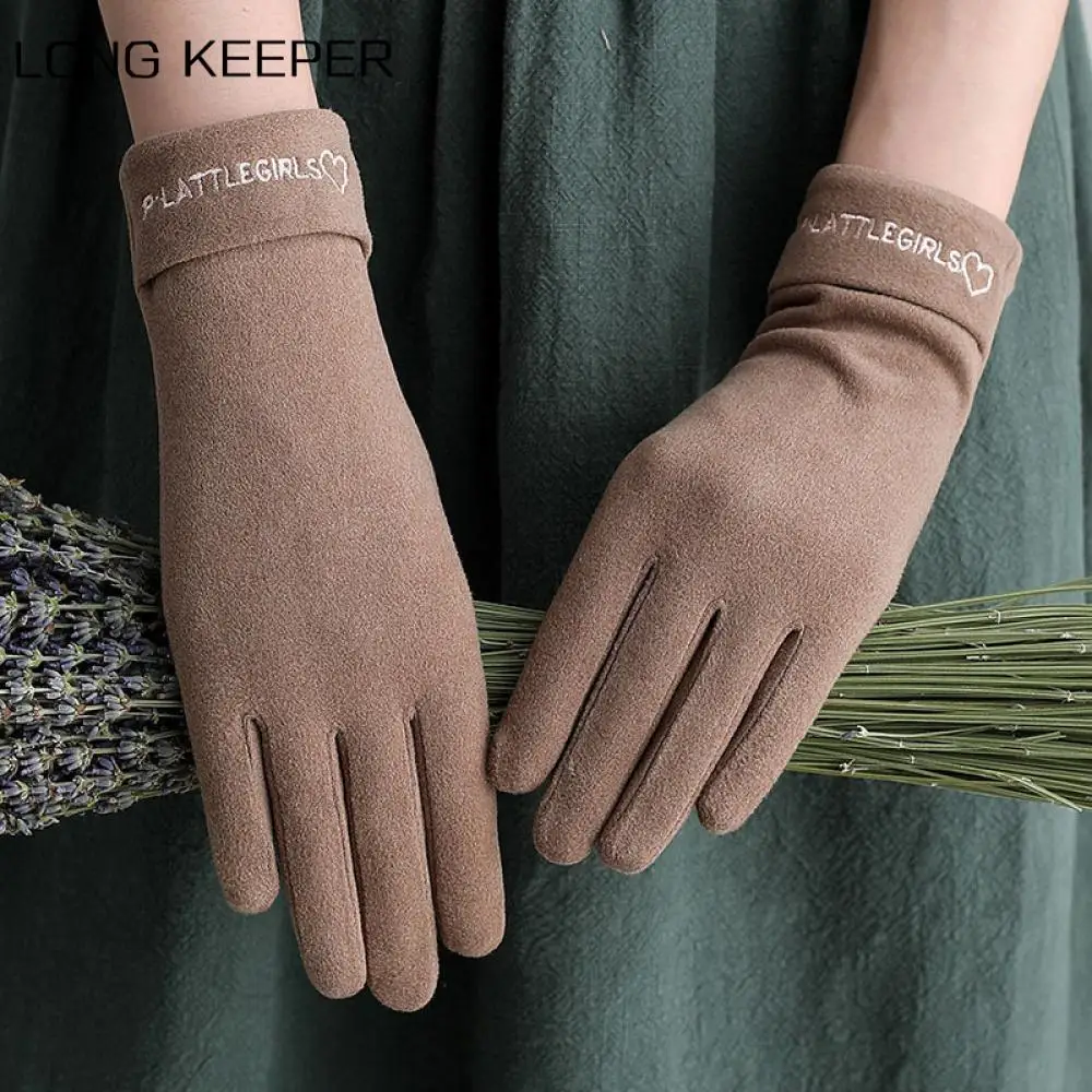 

LongKeeper 2020 New Fashion Autumn Winter Full Finger Gloves for Women Warm Wrist Mittens Female Driving Touch Screen Gloves