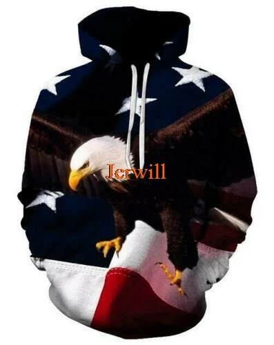 

2020 New Fashion Women Men's Eagle 3D Print Hoodies Sweatshirt Pullover Tops