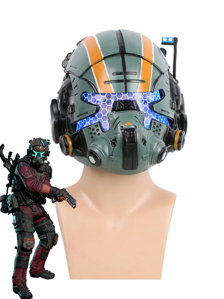 XCOSER Фирменная Новинка Titanfall 2 Jack Cooper шлем игра косплей Полная Голова маска Мужская крутая Косплей-реквизиты для вечеринки шлем со светодиодный светильник