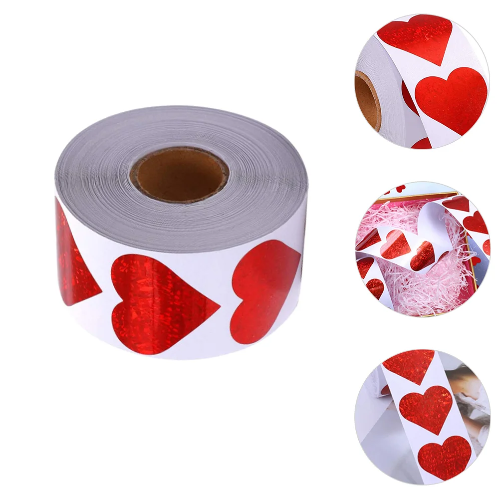 

1 Roll Love Heart Shaped Sticker Valentine's Day Decorative Decal Chic Sticker