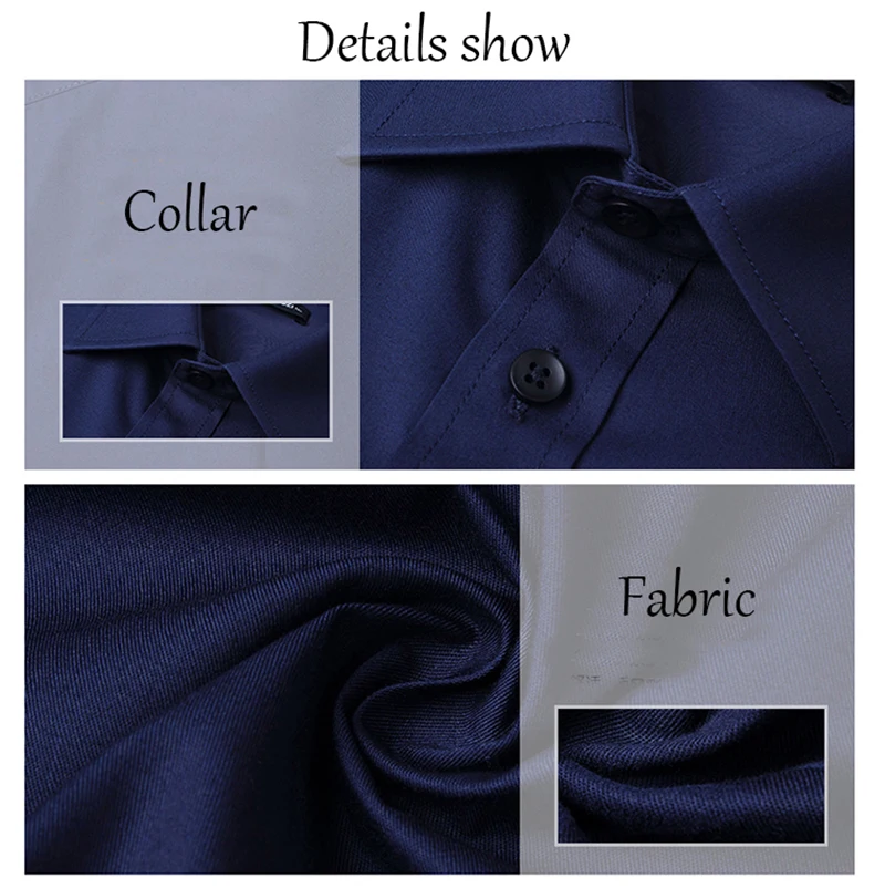 

2020 Men new business casual solid shirt spring and autumn slim long-sleeve cotton and Polyester high quality shirt for men