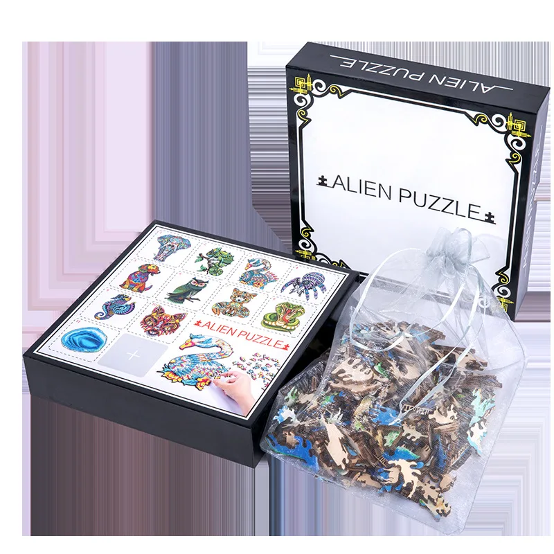 

Unique Shape Animals Puzzle 3D Wooden Jigsaw Puzzle Board Set Toys For Adults Educational Games Toy Kids Christmas Gift
