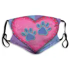Маска для рта с фильтром, многоразовая дышащая маска с принтом лап животных, моющаяся, с регулируемыми петлями для ушей