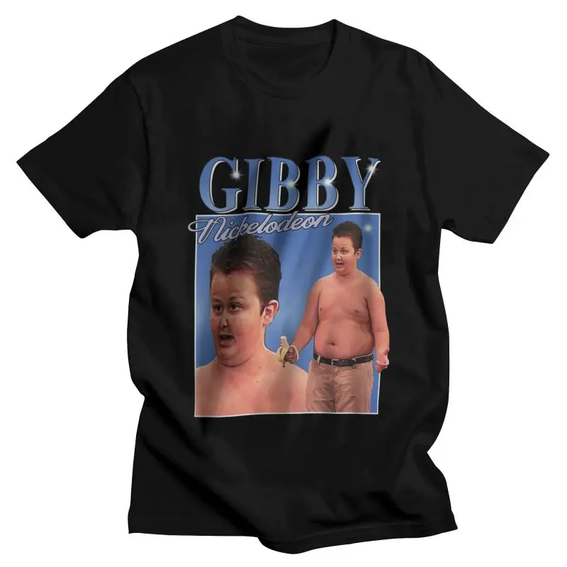 

Men's Funny Gibby Meme Icarly T-Shirt Harajuku TV Show Noah Munck Tshirt Short Sleeve Cool T Shirt Homme Pure Cotton Tee Tops