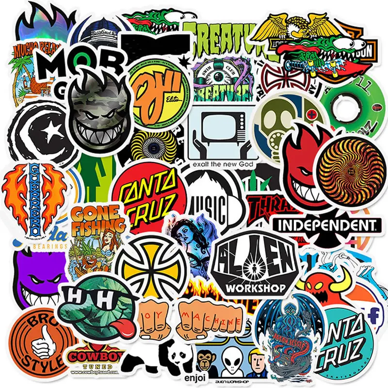 50 шт./упак. водонепроницаемые Стикеры стикеры для скейтборда мотоцикла чемодана