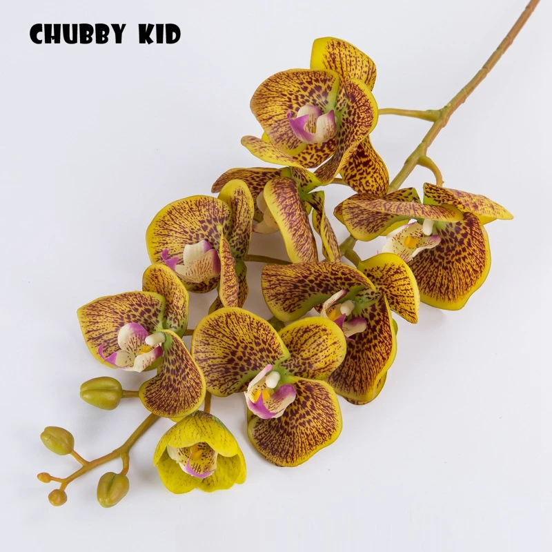 

12 шт./лот! Оптовая продажа 3D настоящие сенсорные головки Искусственные бабочки орхидеи ручной фетр латексные цветы для свадьбы декоративны...