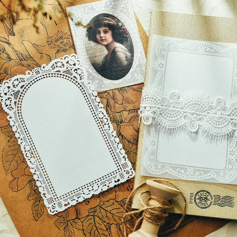 8pcs/pack Vintage Ideal White Lace Paper Doilies/Placemats for Wedding Party Decoration Scrapbooking Craft K  Дом и