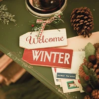nordic christmas doorplate wooden welcome sign xmas pendant garden yard doors hanging ornaments merry christmas welcome winter