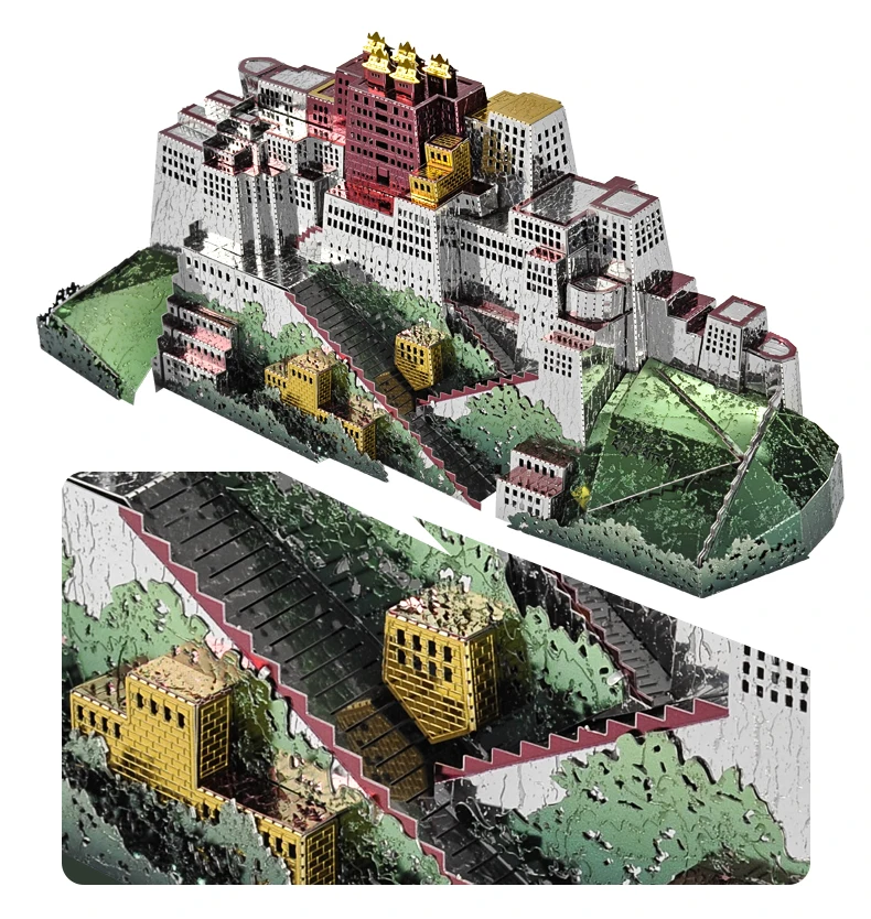 ММЗ модель Microworld 3D металлическая головоломка Potala Дворцовое здание DIY Сборная модель наборы сборные головоломки игрушки для взрослых подарок