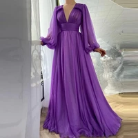 a line long sleeve bridal dresses wedding dress 2021 tulle lace long vestido de novia open back plus size purple