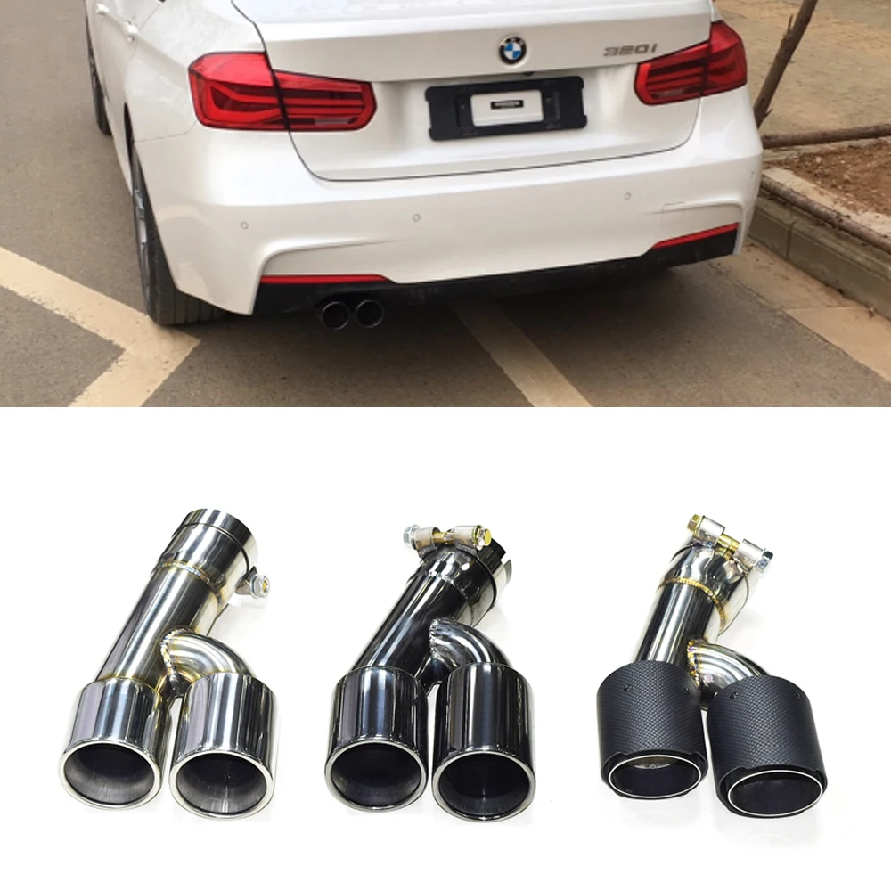 1 шт. черная Автомобильная задняя выхлопная труба из нержавеющей стали глушитель