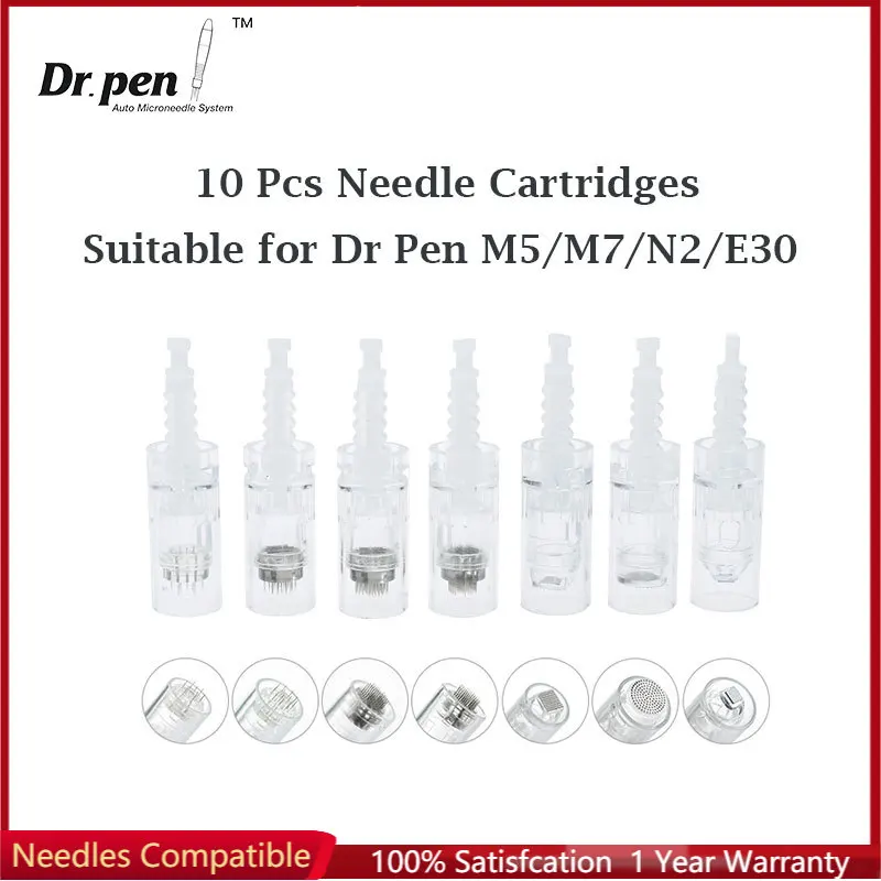 

10 Pcs Tattoo Needles Cartridges Replacement for Dr Pen Ultima M5/M7/N2/E30 Micro Needle Skin Microneedle Derma Roller