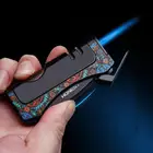 Искренняя прямая струйная газовая зажигалка, ветрозащитная Зажигалка для сигар с подсветкой, для курения сигар, мужские аксессуары для гаджетов