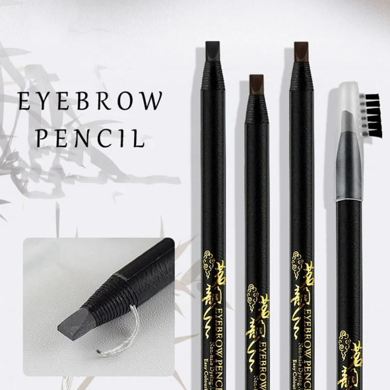 Отшелушивающий карандаш для бровей водостойкий легко окрашиваемый хорошее