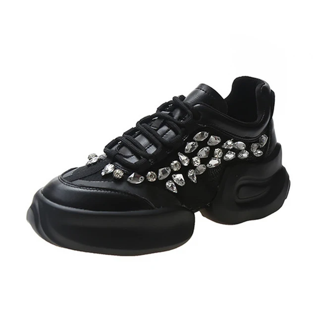 

ladies Rhinestone Wedge Sneakers Women Trainers Chunky Platform 2022 White wedge Casual Shoes Woman chaussures femme