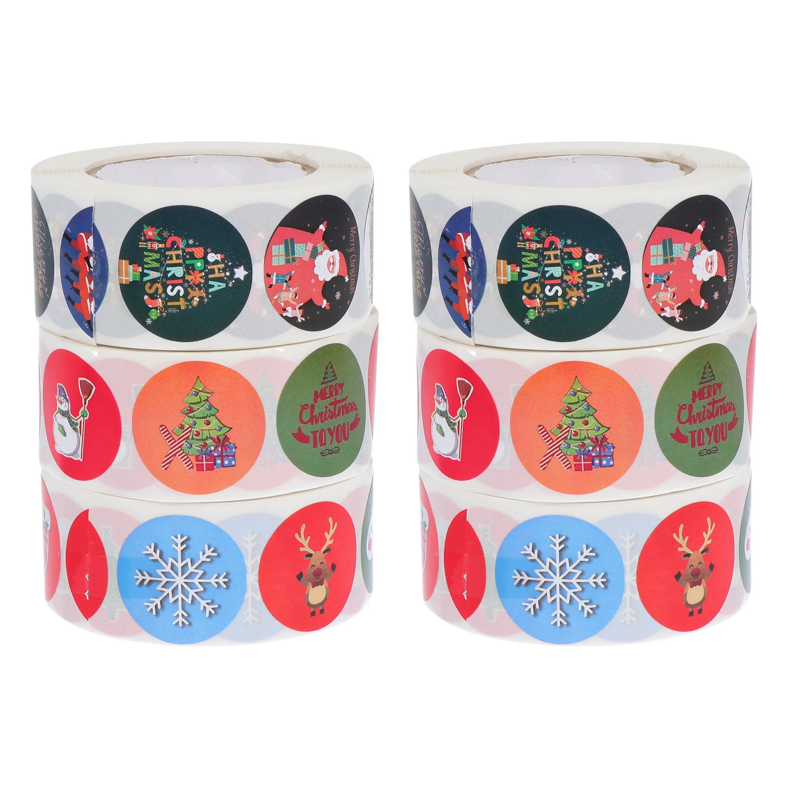 

6 рулонов рождественских стильных уплотнительных наклеек, Мультяшные наклейки для упаковки подарков, этикетки, наклейки