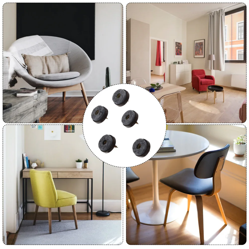 

50pcs Table Feet Nails Non-skid Chair Feet Mats Round Shape Chair Foot Pads