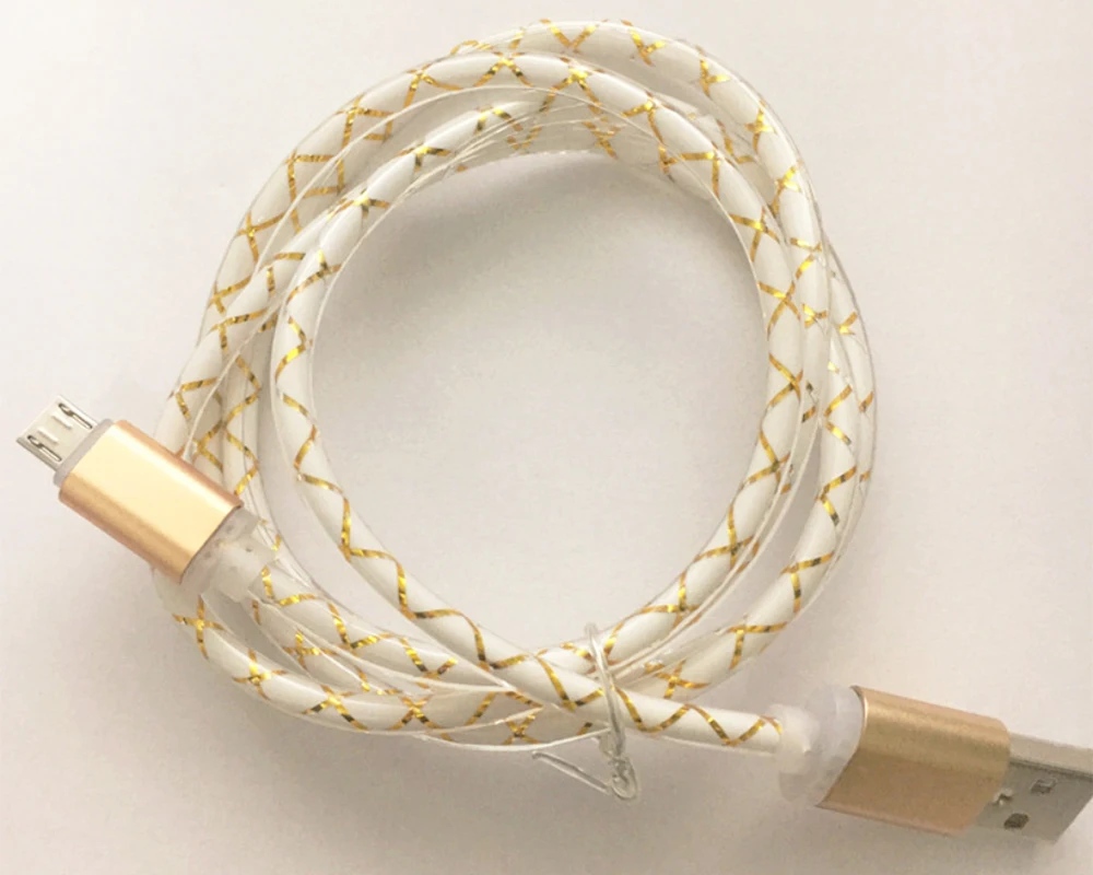 10 шт./лот ЦВЕТНОЙ кабель с поддержкой Micro USB LED Свет зарядный для синхронизации