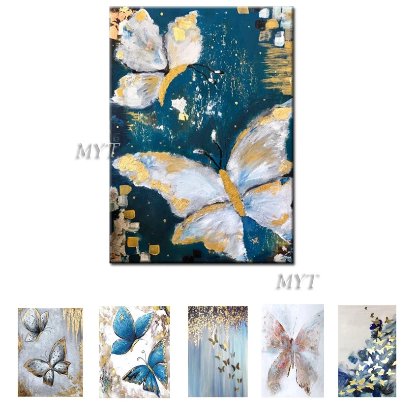 Бесплатная доставка ручная работа абстрактные очаровательные Синие Бабочки