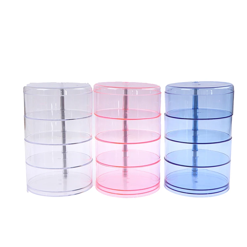 

4 Layers Rotatable Jewelry Box New Fashion Jewelry Organizer Earrings Ring Storage Box Cosmetics Beauty Container