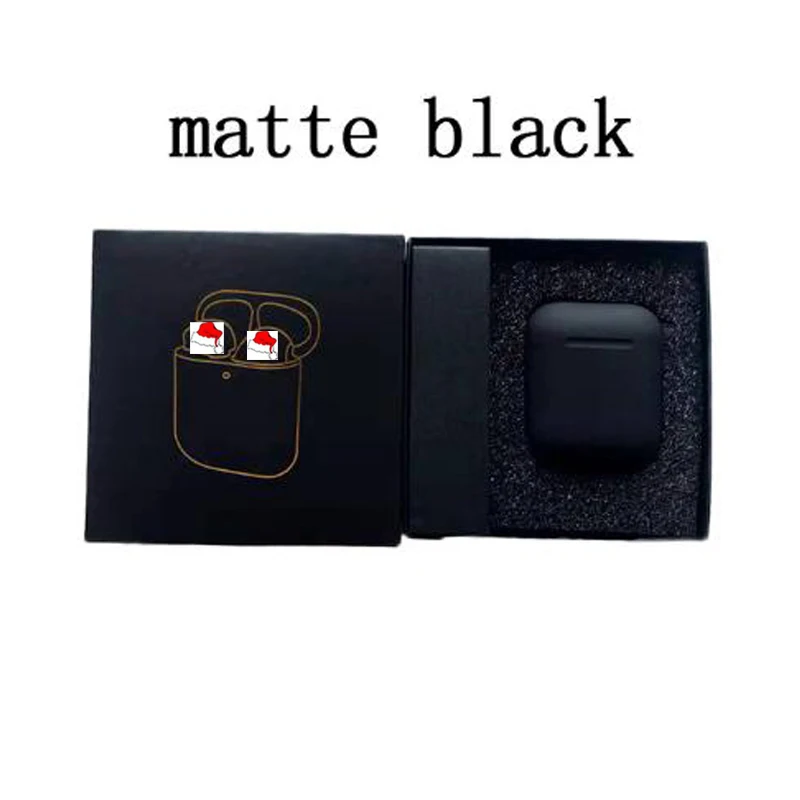 Matte black I100000 Pro TWS Супер копия 1:1 беспроводной Bluetooth наушники QI зарядка Смарт сенсор Спортивная гарнитура pk i9000 i90000pro i100000 TWS - Цвет: Matte black