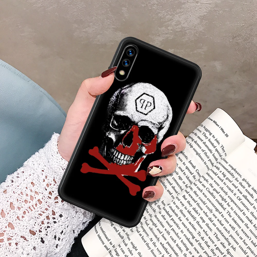 

Qp Philipp Luxury Trend Skull Phone Case For Huawei Honor 6A 7A 7C 8 8A 8X 9 9X 10 10i 20 Lite Pro Play black Hoesjes 3D Cell