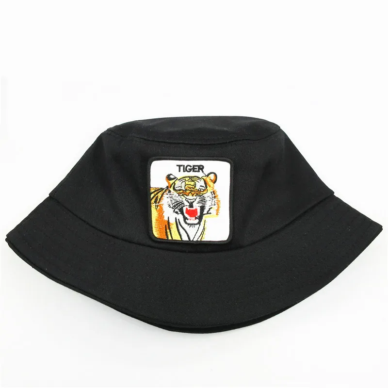 LDSLYJR хлопковая Панама с вышивкой в виде тигра рыбацкая шляпа уличная дорожная