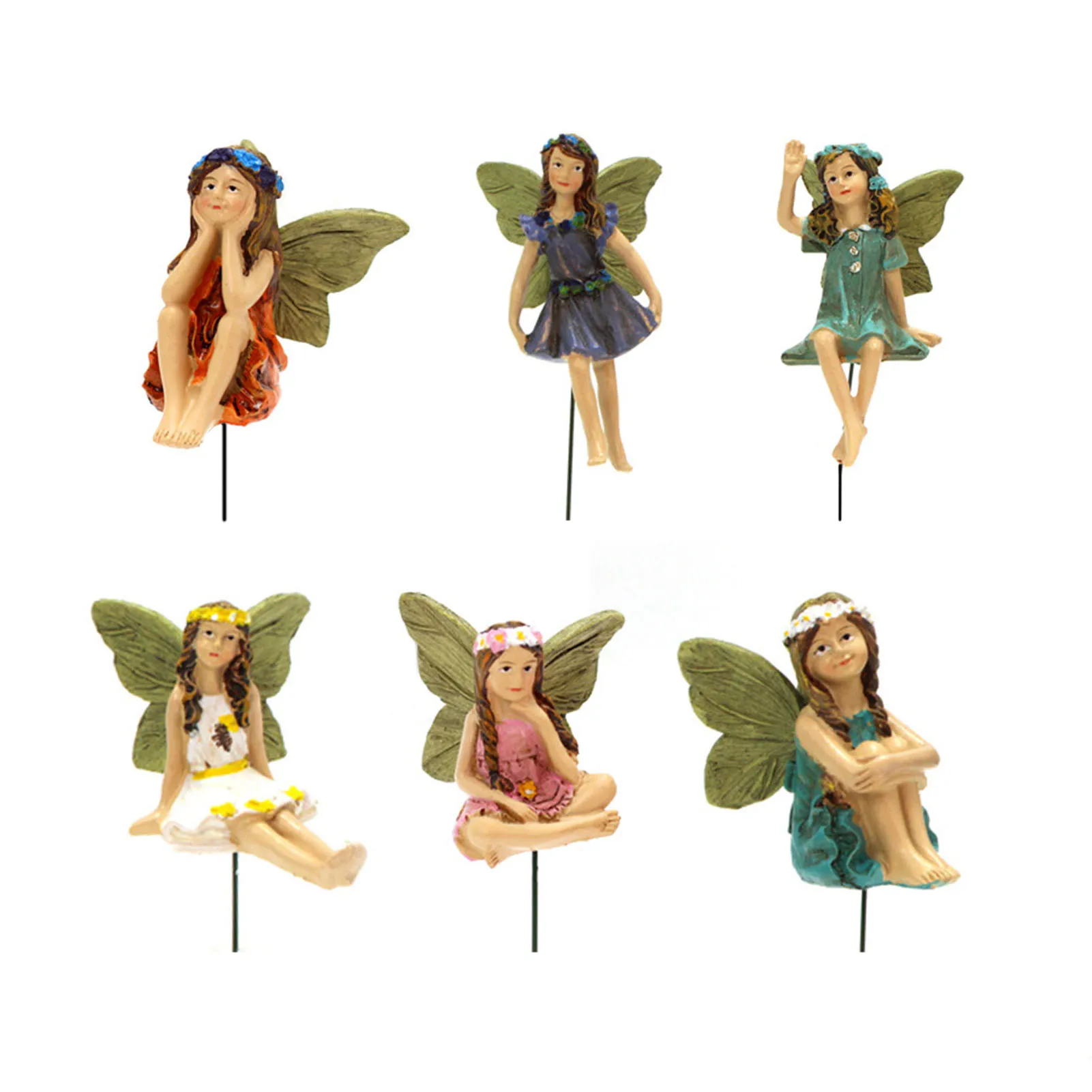 

6pcs High Quality Flower Pot Decoration Garden Miniature Fairy Figurines Outdoor House Decor Fairy Garden Supplies 2021 New