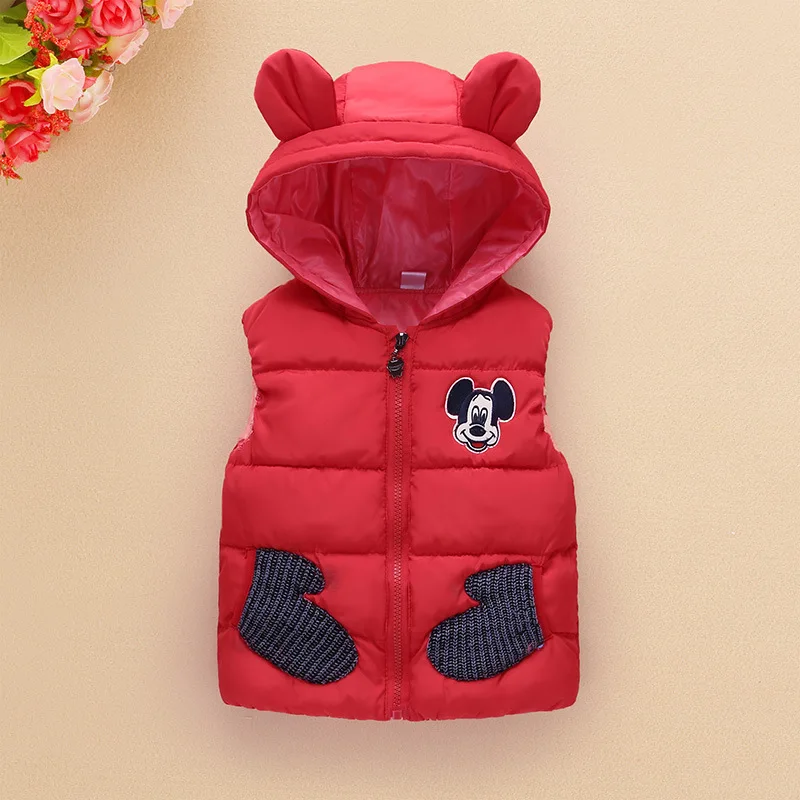Микки Маус Для мальчиков и девочек Хлопковое пальто Детская Парки жилетка с