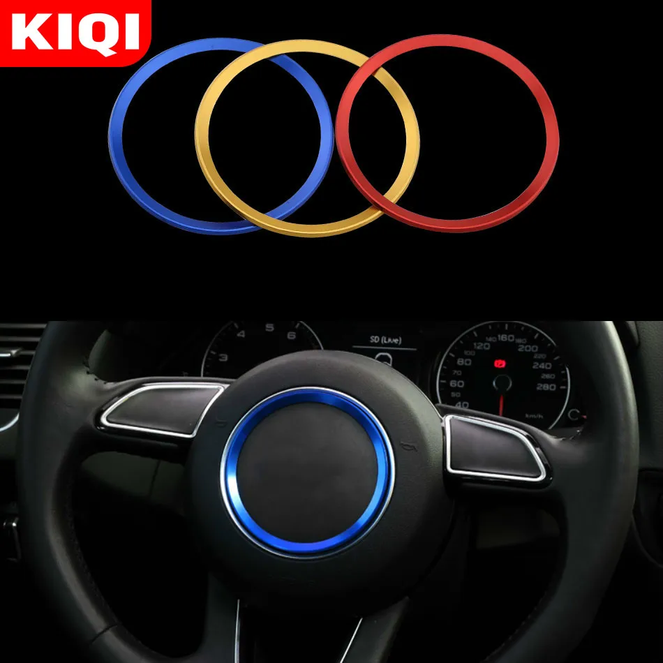 3D алюминиевую отделку чехол рулевого колеса автомобиля логотип кольцо Стикеры